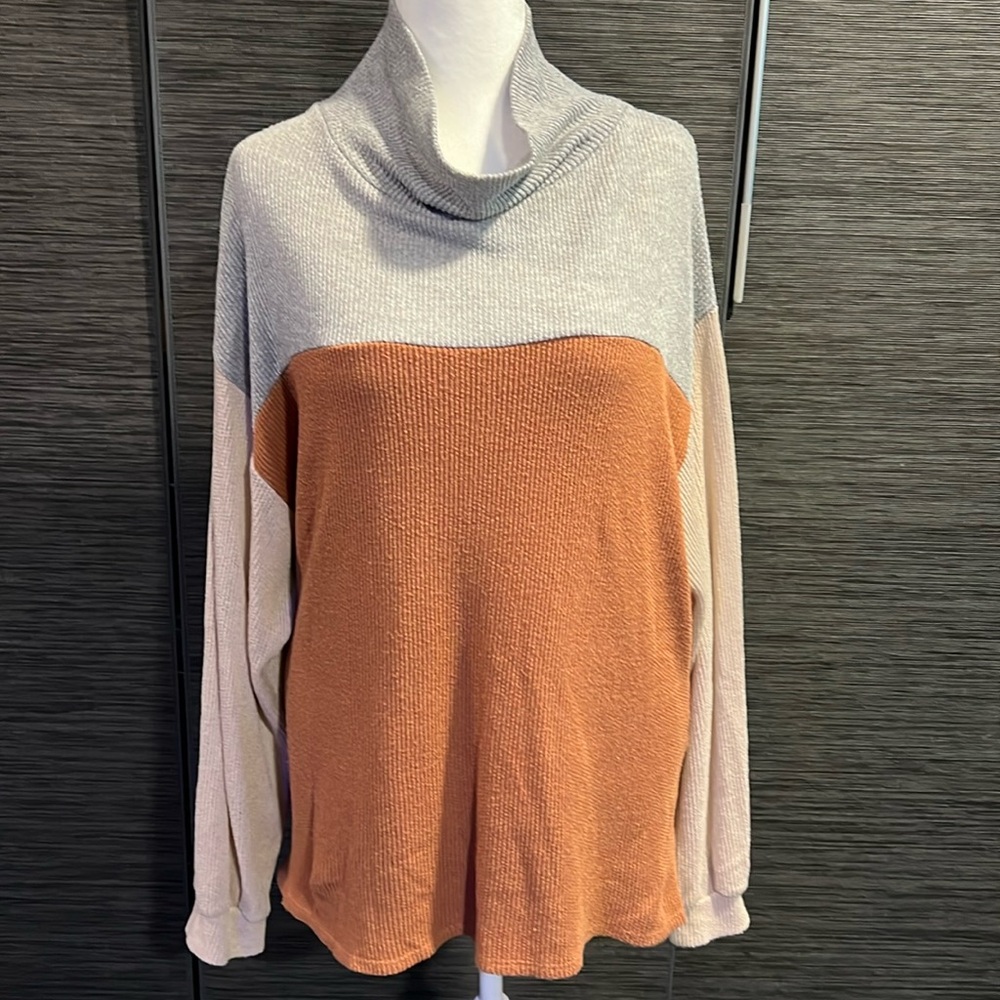 Blu Pepper Cowl Neck Knit Top
